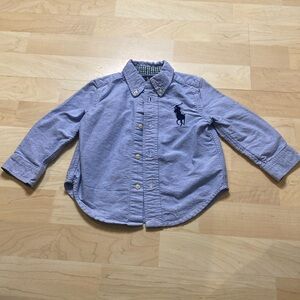 Ralph Lauren baby light blue long sleeve button down - 18 months
